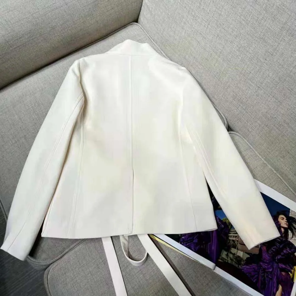 Dior Belted Palto Jacket White Wool and Silk for Women Dior Belted Palto Jacket White Wool and Silk for Women