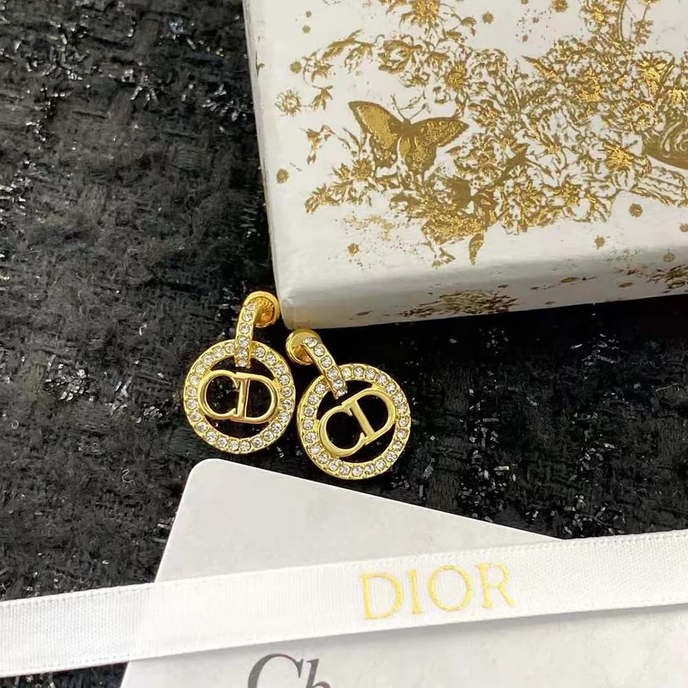 Dior Clair D Lune Earrings Gold-Finish Metal and Silver for Women in Tone Crystals Dior Clair D Lune Earrings Gold-Finish Metal and Silver for Women in Tone Crystals