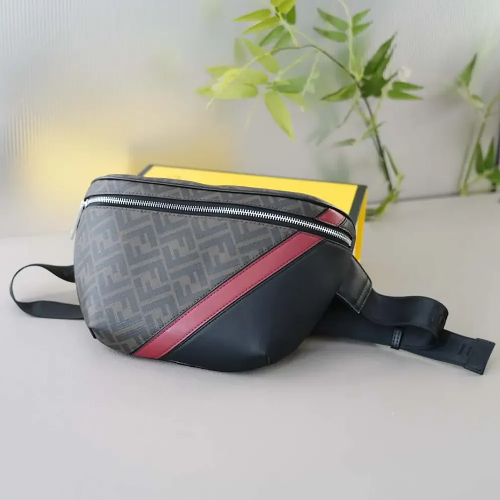 Fendi Diagonal Belt Bag Gray Fabric Belt Bag for Men in Red Fendi Diagonal Belt Bag Gray Fabric Belt Bag for Men in Red
