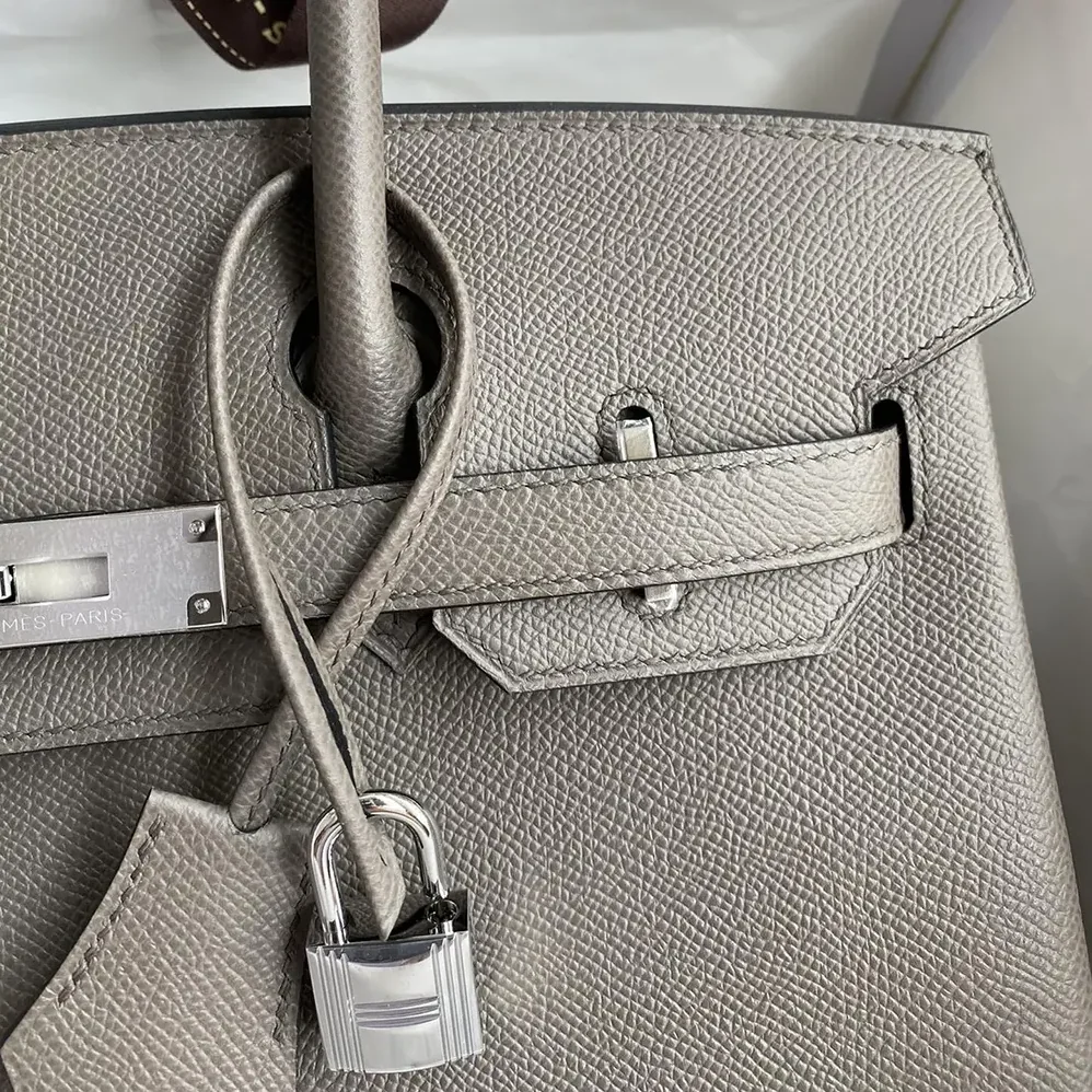 Hermes Birkin 30 Bag in Epsom Leather with Silver Hardware in Gray