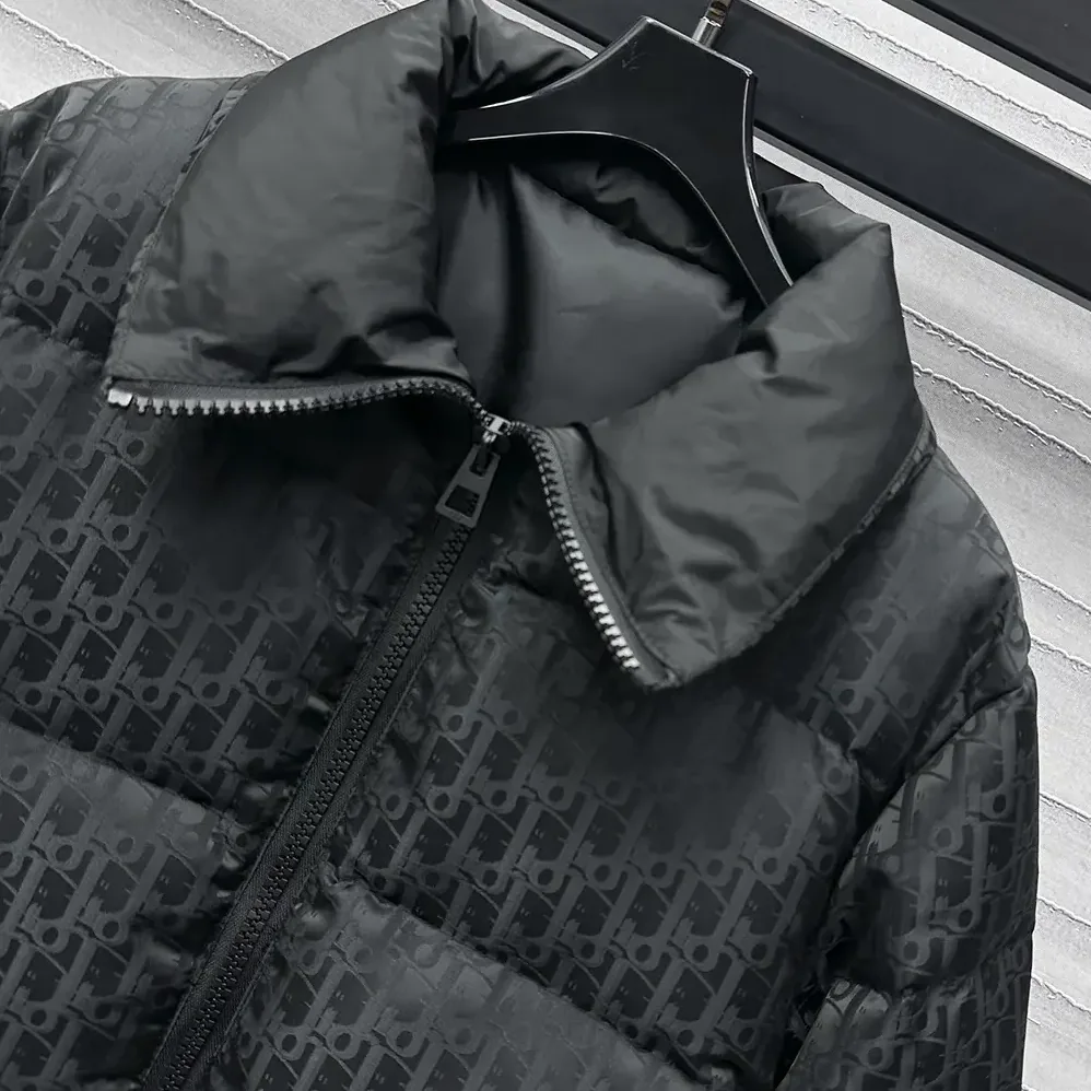 Dior DiorAlps Belted Puffer Jacket Black Quilted Technical Taffeta Jacquard for Women