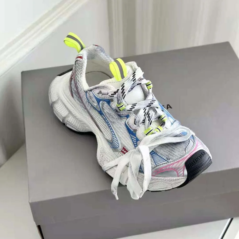 Balenciaga 3XL Sneaker in White Red and Blue Mesh and Polyurethane for Unisex Balenciaga 3XL Sneaker in White Red and Blue Mesh and Polyurethane for Unisex