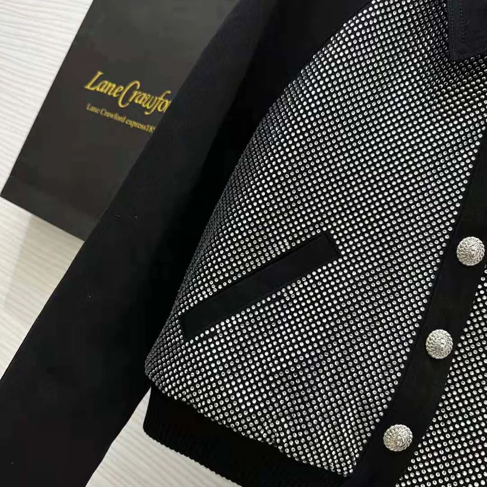 Balmain Cropped Balmain Jacket with Rhinestones for Women