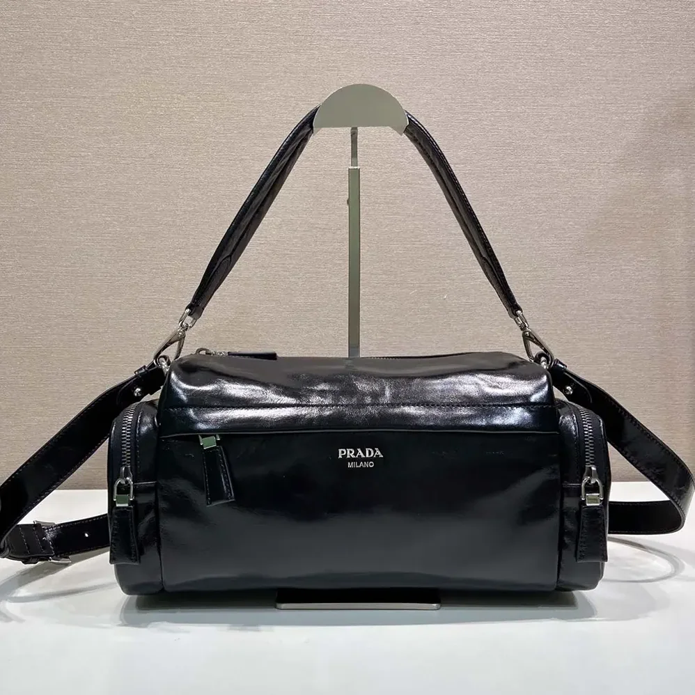 Prada Distressed Nappa Leather Shoulder Bag for Women