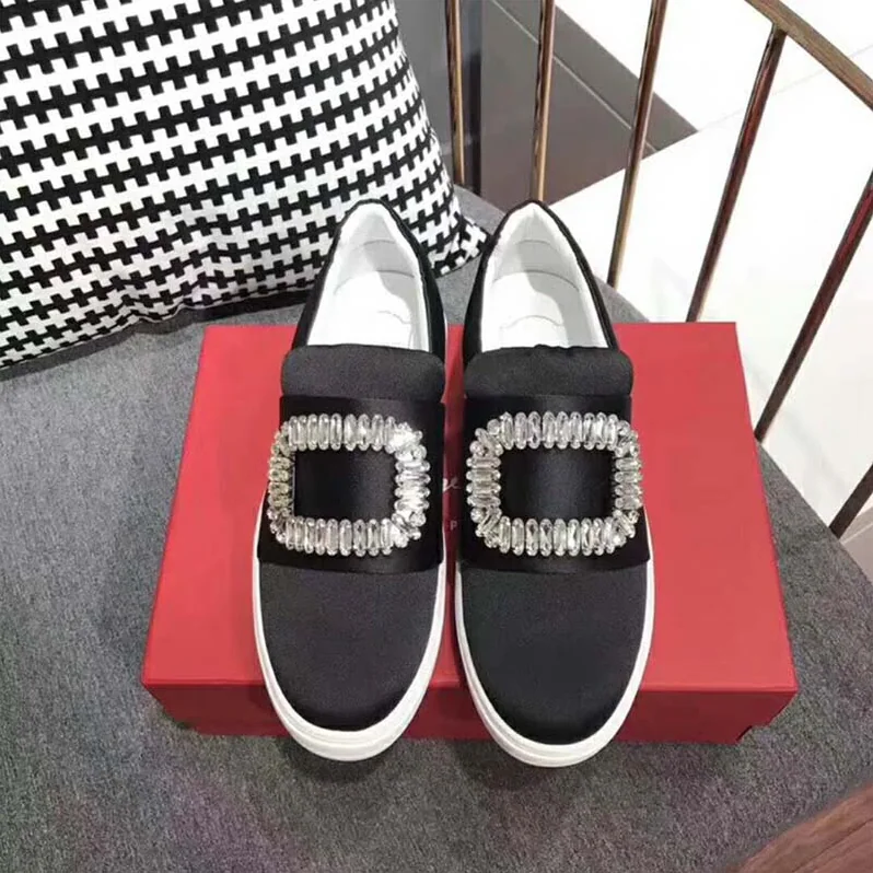 Roger Vivier Shoes Sneaky Viv' Strass Buckle Silk Satin for Women Roger Vivier Shoes Sneaky Viv' Strass Buckle Silk Satin for Women