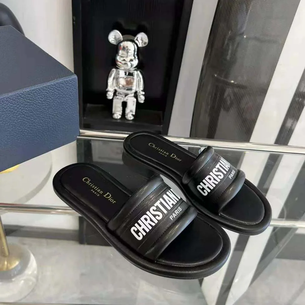 Dior Every-D Slide Black Embossed Lambskin for Women Dior Every-D Slide Black Embossed Lambskin for Women