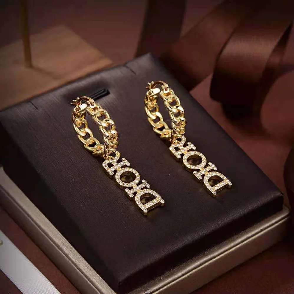 Dior Dio(r)evolution Earrings Gold-Finish Metal and White Crystals for Women Dior Dio(r)evolution Earrings Gold-Finish Metal and White Crystals for Women