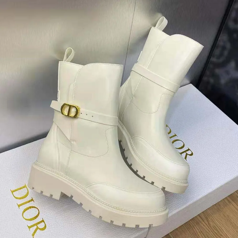 Dior Empreinte Ankle Boot White Calfskin and Rubber for Women Dior Empreinte Ankle Boot White Calfskin and Rubber for Women