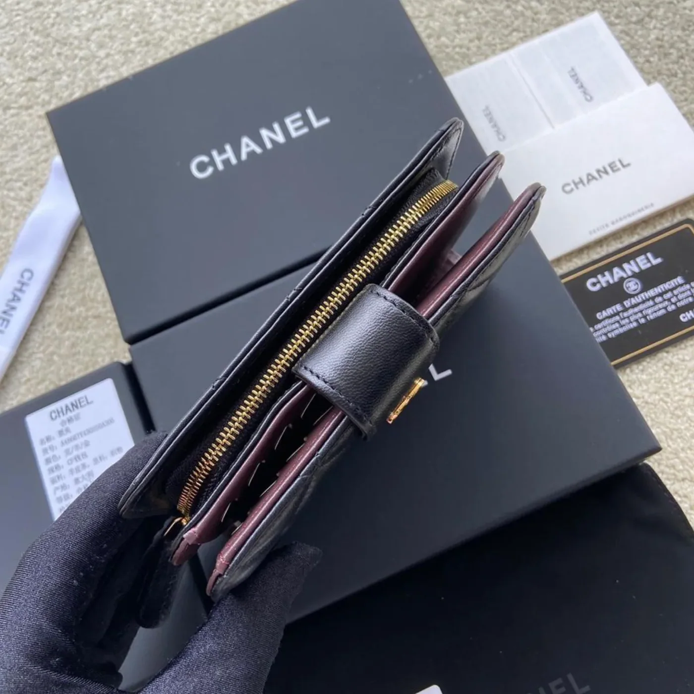Chanel CC Lambskin Wallet Gold Hardware Black / Chanel CC Lambskin Wallet Gold Hardware Black /