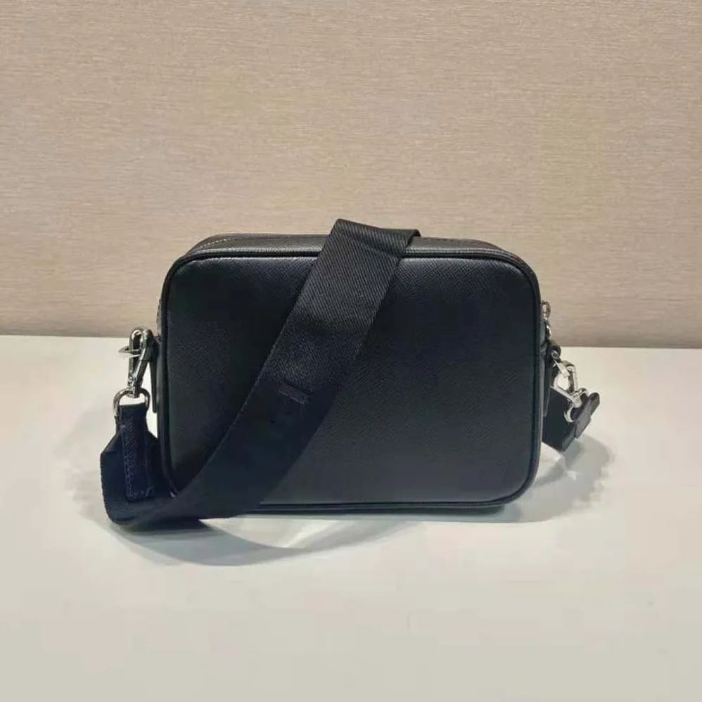 Prada Saffiano Leather Shoulder Bag for Men in Black Prada Saffiano Leather Shoulder Bag for Men in Black