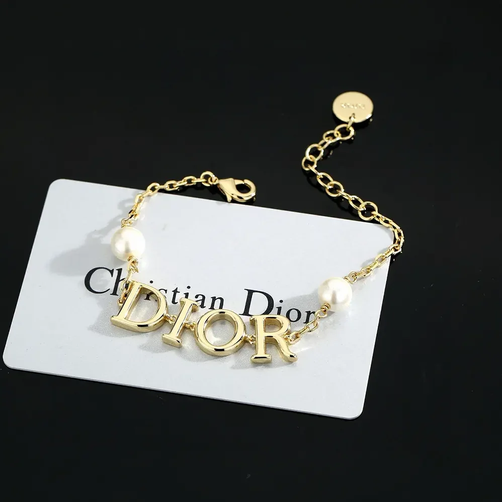 Dior Dio(r)evolution Bracelet Gold-Finish Metal and White Resin Pearls for Women Dior Dio(r)evolution Bracelet Gold-Finish Metal and White Resin Pearls for Women