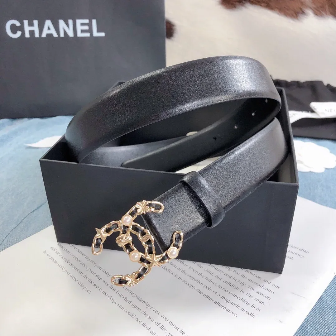 Chanel Belt With Double C Buckle Black Gold Toned Hardware for Women Chanel Belt With Double C Buckle Black Gold Toned Hardware for Women