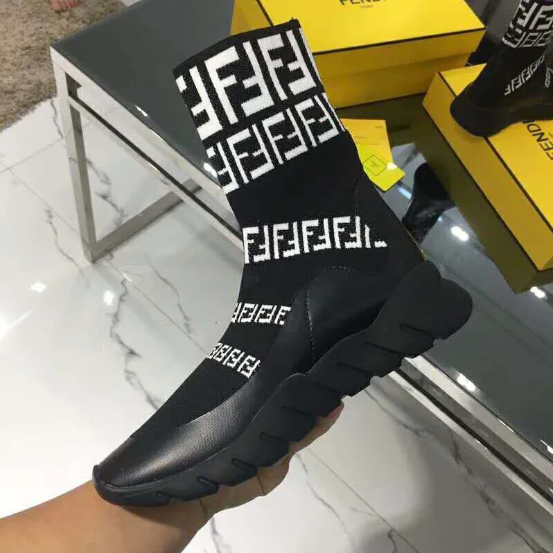 Fendi Shoes Black Tech Fabric High for Unisex in Tops Fendi Shoes Black Tech Fabric High for Unisex in Tops