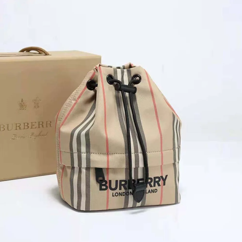 Burberry Icon Stripe ECONYL Drawcord Pouch for Women Burberry Icon Stripe ECONYL Drawcord Pouch for Women