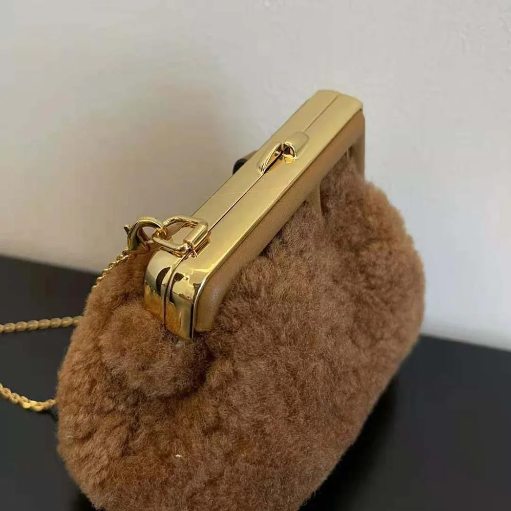 Fendi Nano Fendi First Beige Sheepskin Charm for Women Fendi Nano Fendi First Beige Sheepskin Charm for Women