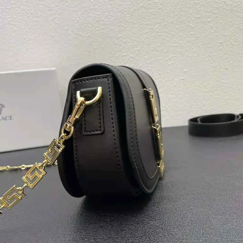 Versace Greca Goddess Shoulder Bag for Women in Black Versace Greca Goddess Shoulder Bag for Women in Black