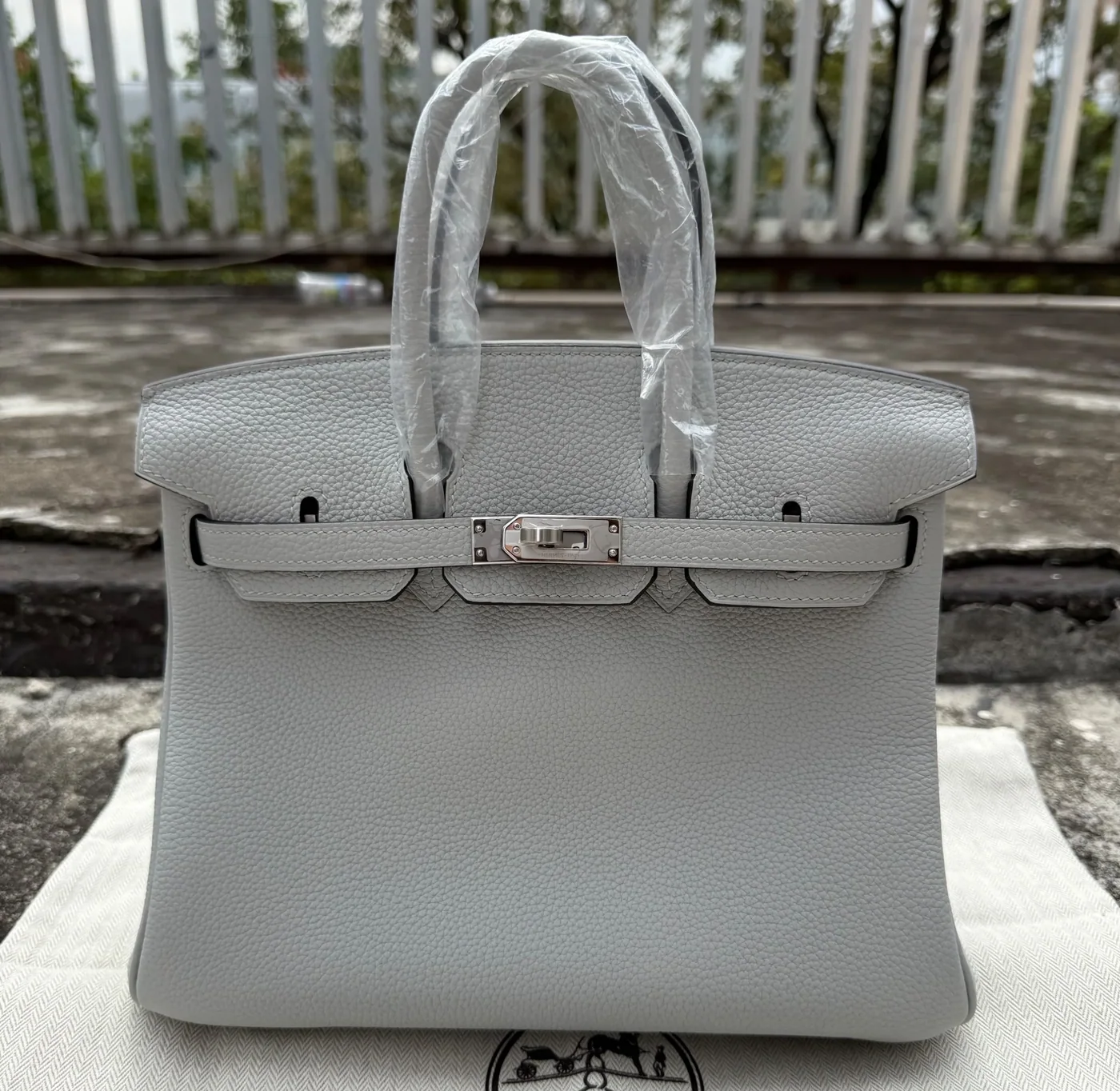Hermes Birkin Top Handle Bag in Light Grey Silver Hardware Hermes Birkin Top Handle Bag in Light Grey Silver Hardware