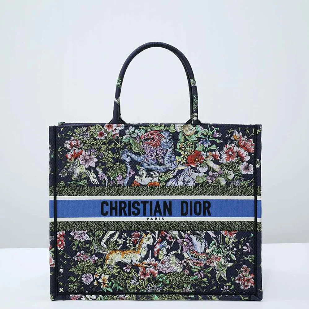 Dior Large Dior Book Tote Blue Multicolor D for Women in Constellation Embroidery