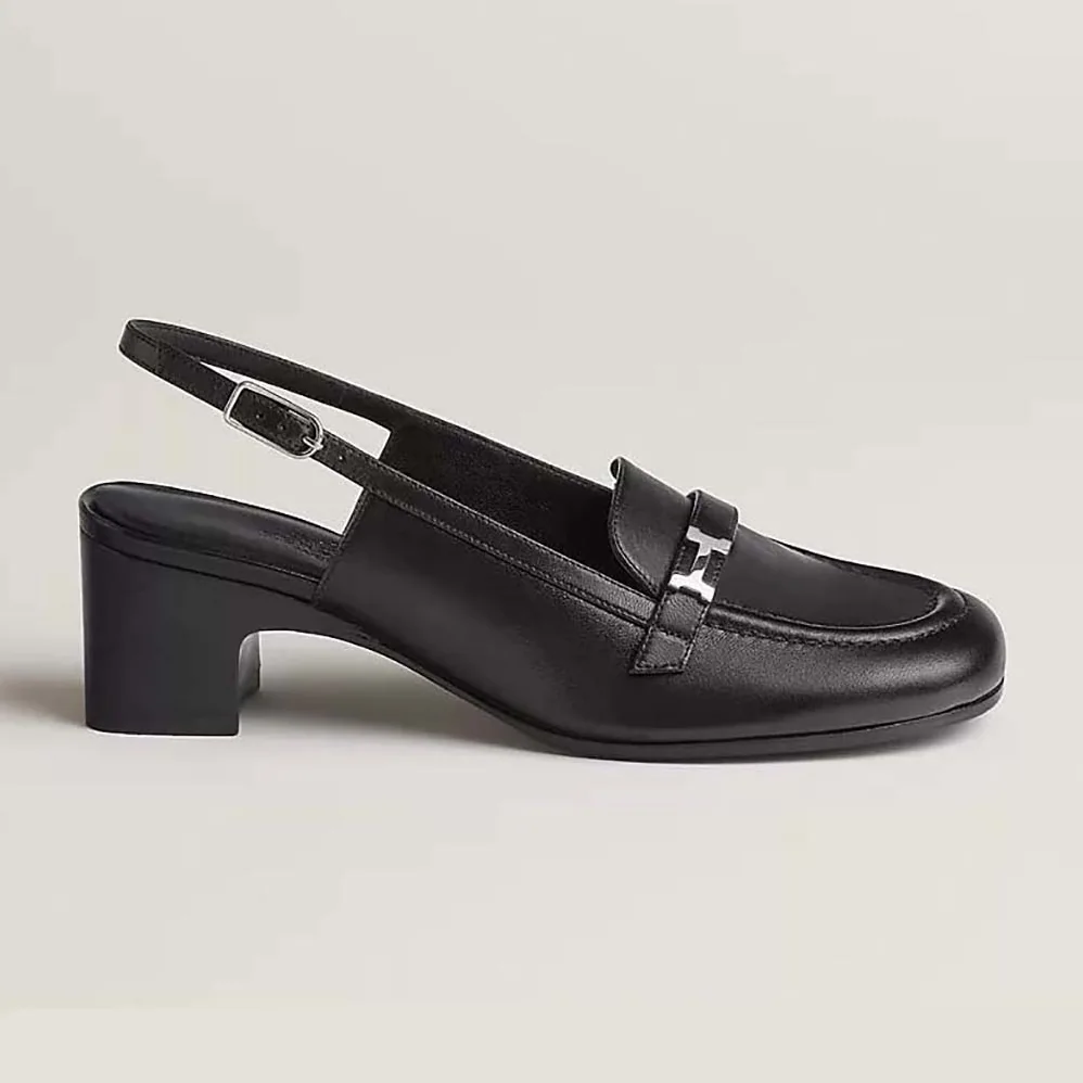 Hermes Infinie 50 Pump in Goatskin-Black H241046Z for Women