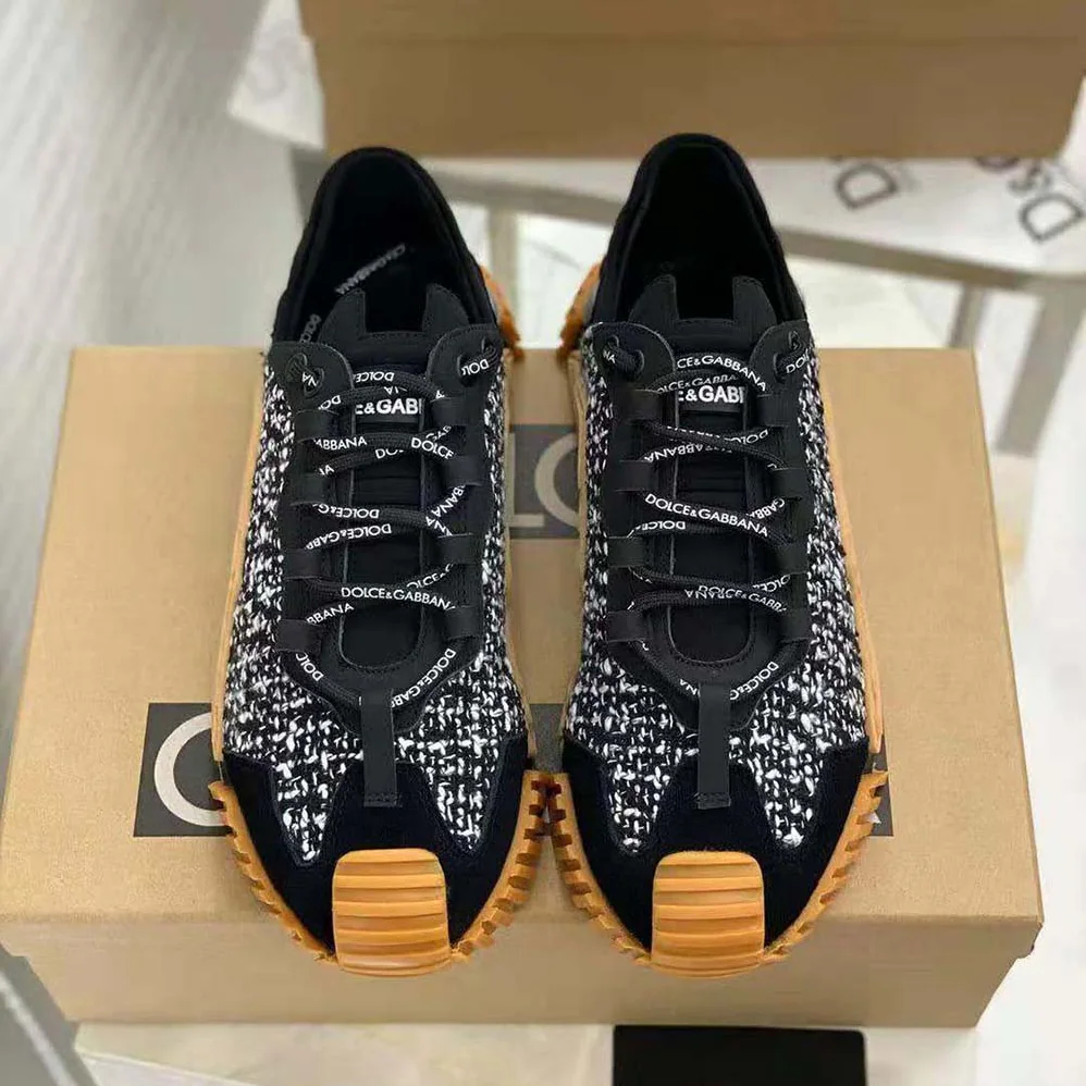Dolce Gabbana D&G Mixed-material NS1 Slip-on Sneakers for Women in Black Dolce Gabbana D&G Mixed-material NS1 Slip-on Sneakers for Women in Black