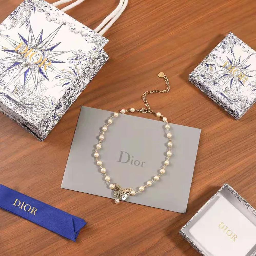 Dior Métamorphose Choker Gold-Finish Metal and White Resin Pearls for Women
