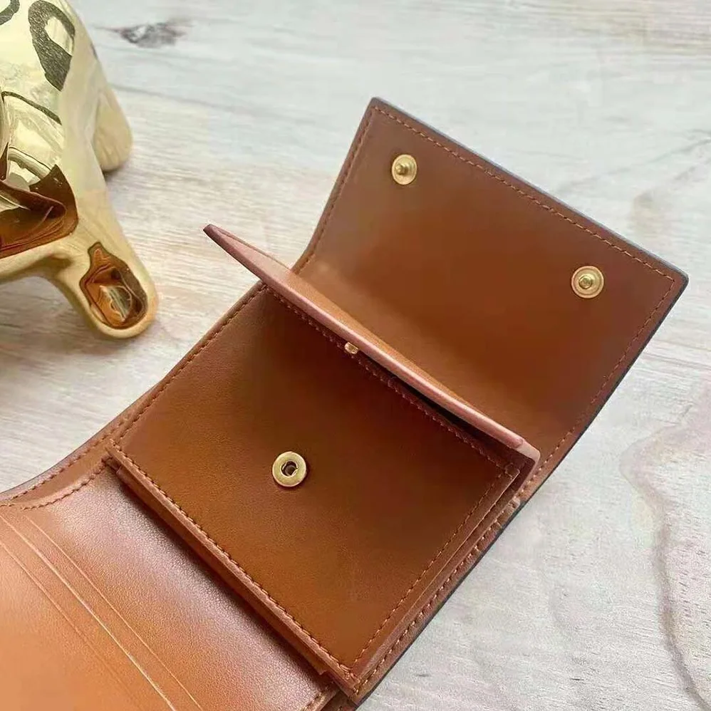 Celine Folded Compact Wallet in Triomphe Canvas and Lambskin for Women