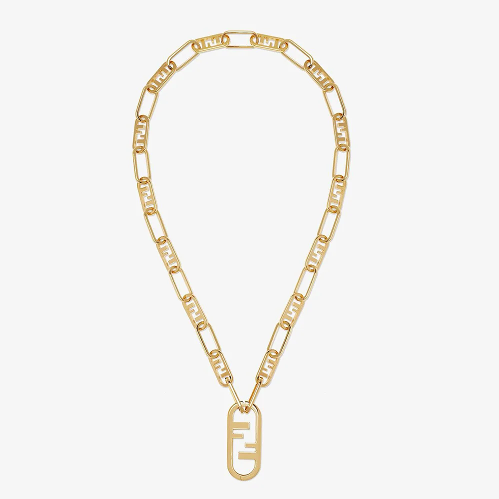 Fendi Necklace with Fendi OLock Mesh and Oval Clip for Women Fendi Necklace with Fendi OLock Mesh and Oval Clip for Women