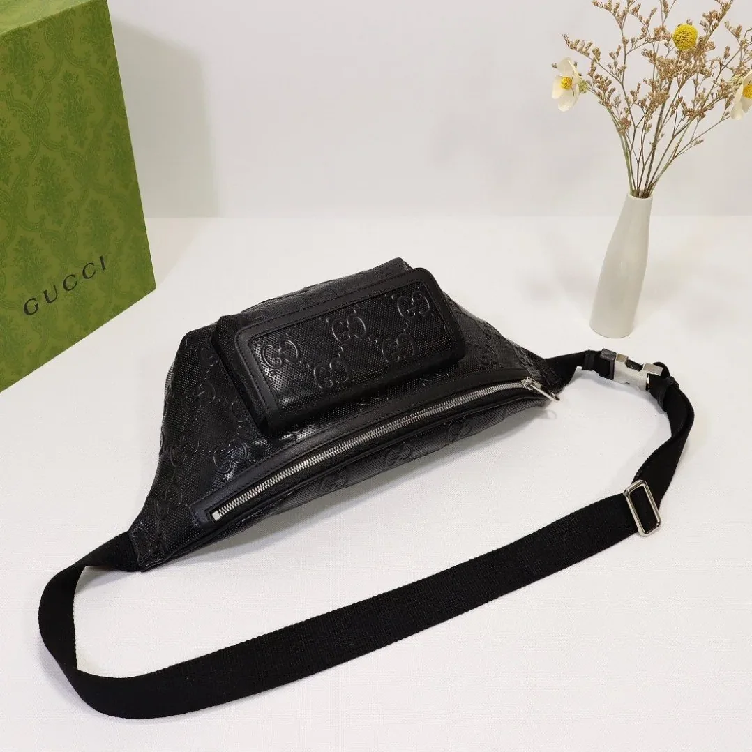Gucci Embossed Belt Bag Black / Gucci Embossed Belt Bag Black /