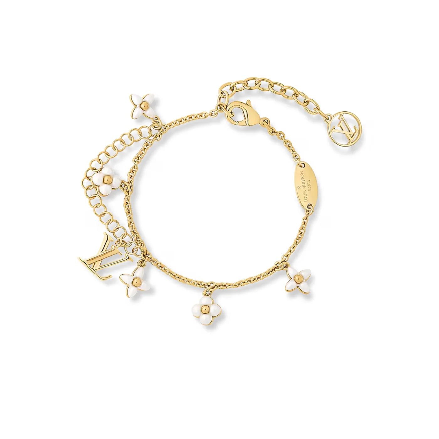 Louis Vuitton LV Floragram Bracelet White Gold Hardware