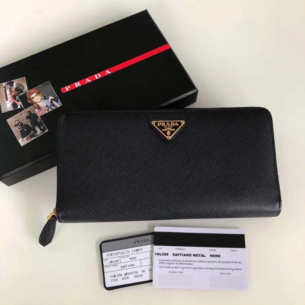 Prada Saffiano Leather Mini Shoulder Bag for Women in Black