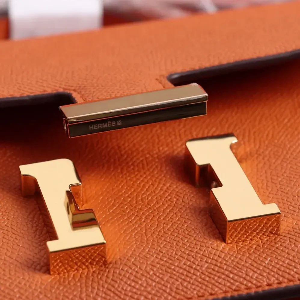 Hermes Constance 18 Bag Epsom Leather for Women in Orange/Gold