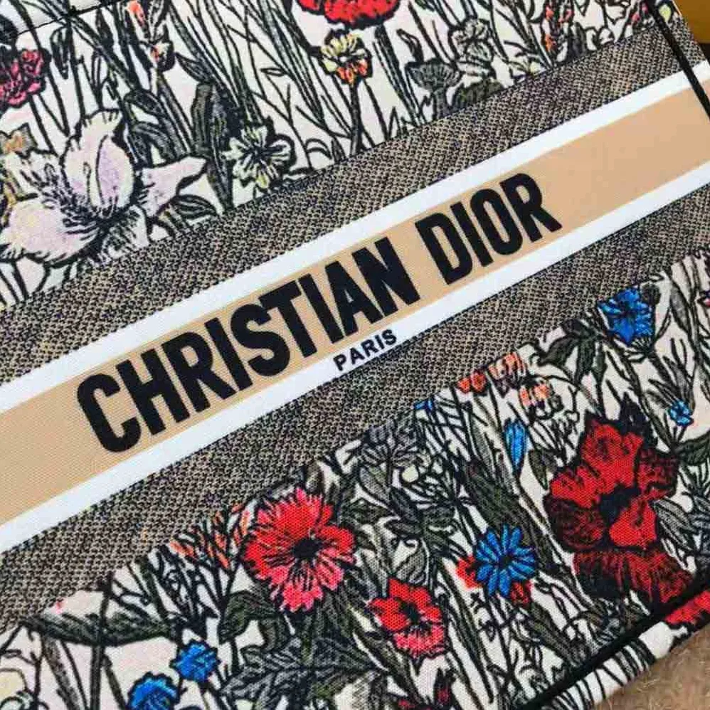 Dior Small Dior Book Tote Multicolor Mille Fleurs Embroidery for Women