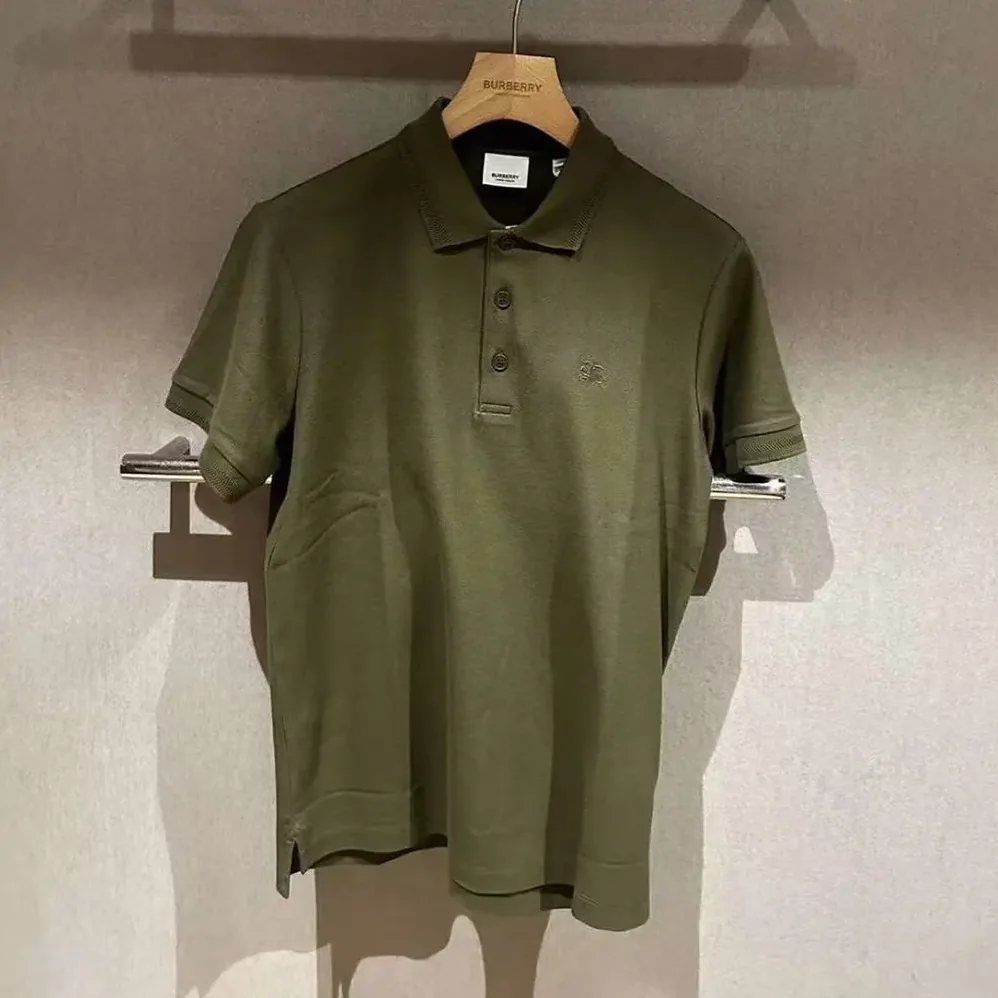Burberry Cotton Polo Shirt with Equestrian Knight Design for Men