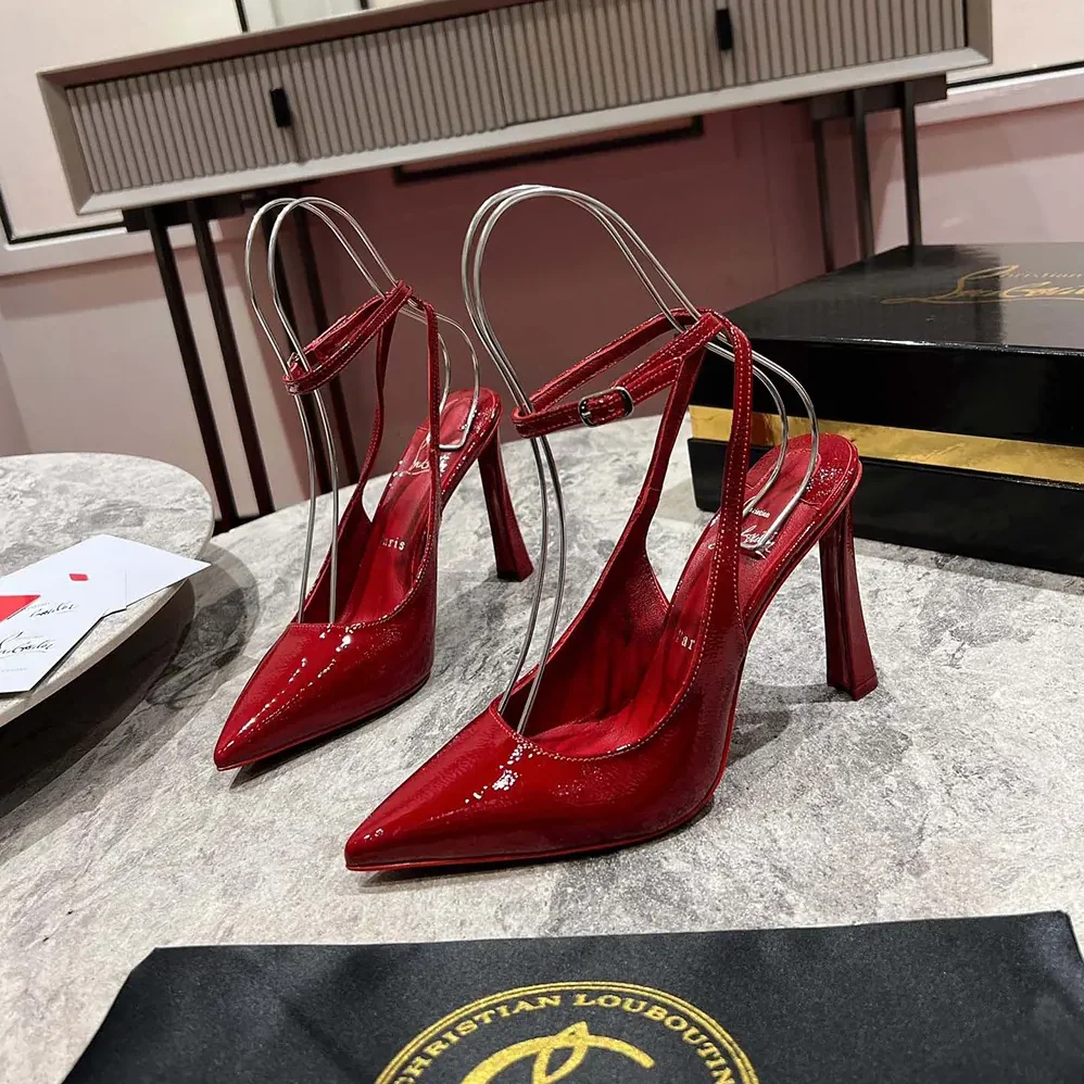 Christian Louboutin Condora Strap 100 mm Strappy Pumps Vog Patent Leather for Women