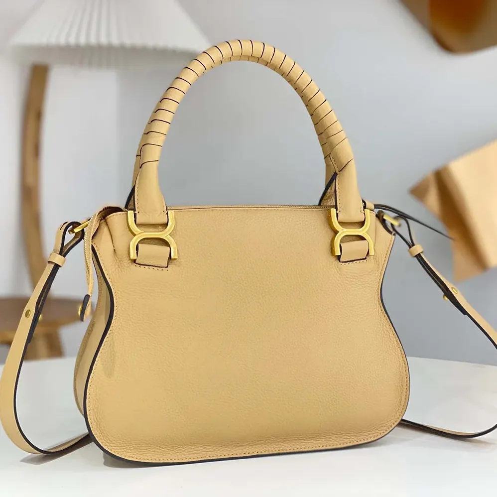 Chloe Small Marcie Bag in Grained Leather for Women in Milky Brown Chloe Small Marcie Bag in Grained Leather for Women in Milky Brown