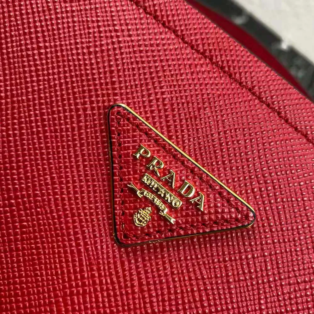 Prada Medium Saffiano Leather Prada Matinee Bag for Women in Red Prada Medium Saffiano Leather Prada Matinee Bag for Women in Red