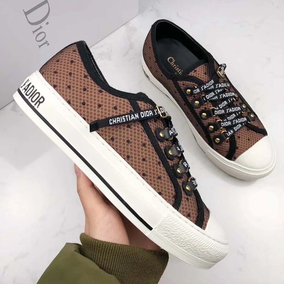 Dior Shoes Walkndior Plumetis Sneaker 5cm Heel for Women in Brown Dior Shoes Walkndior Plumetis Sneaker 5cm Heel for Women in Brown