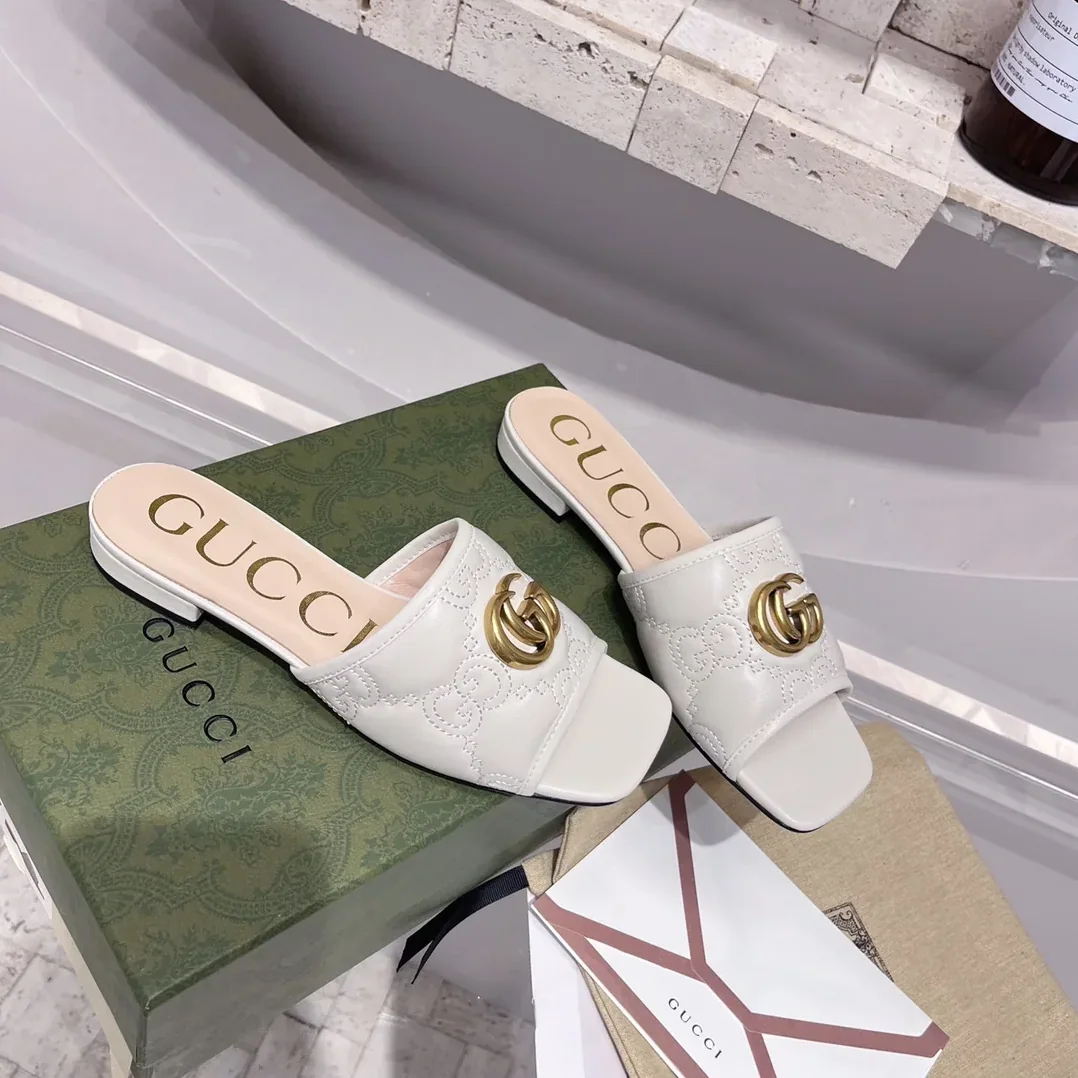 Gucci Slide Sandal With Double G White for Women