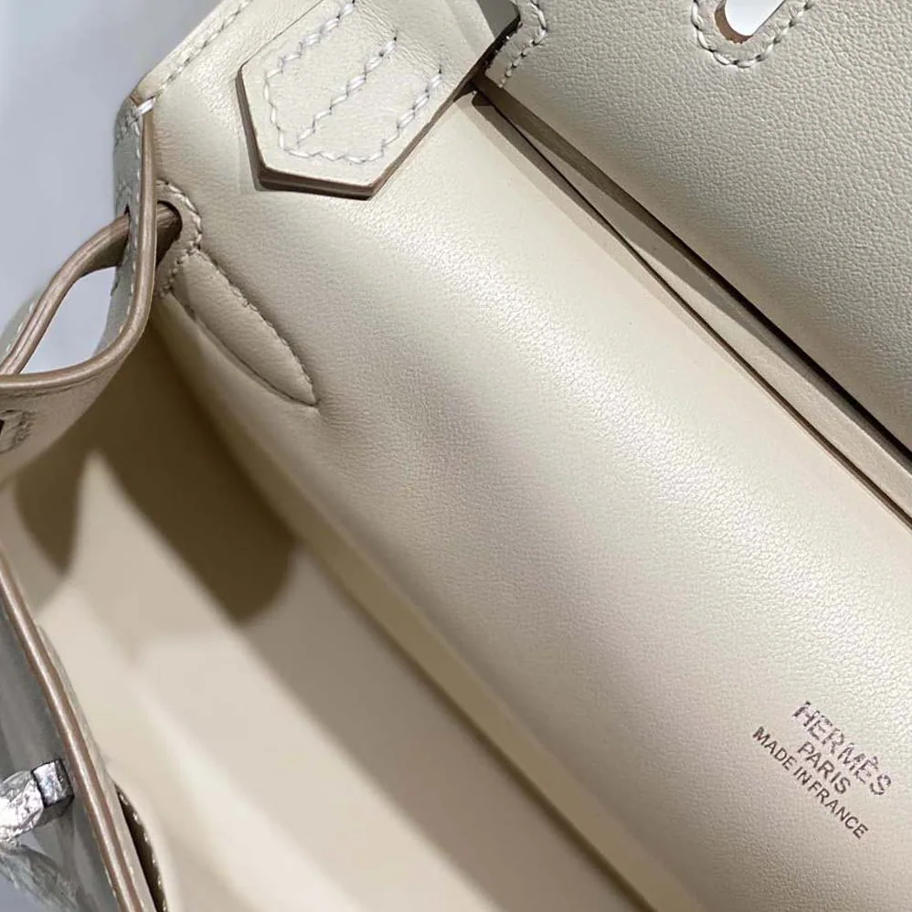Hermes Jyspiere in Evercolor Leather for Women in White/Silver