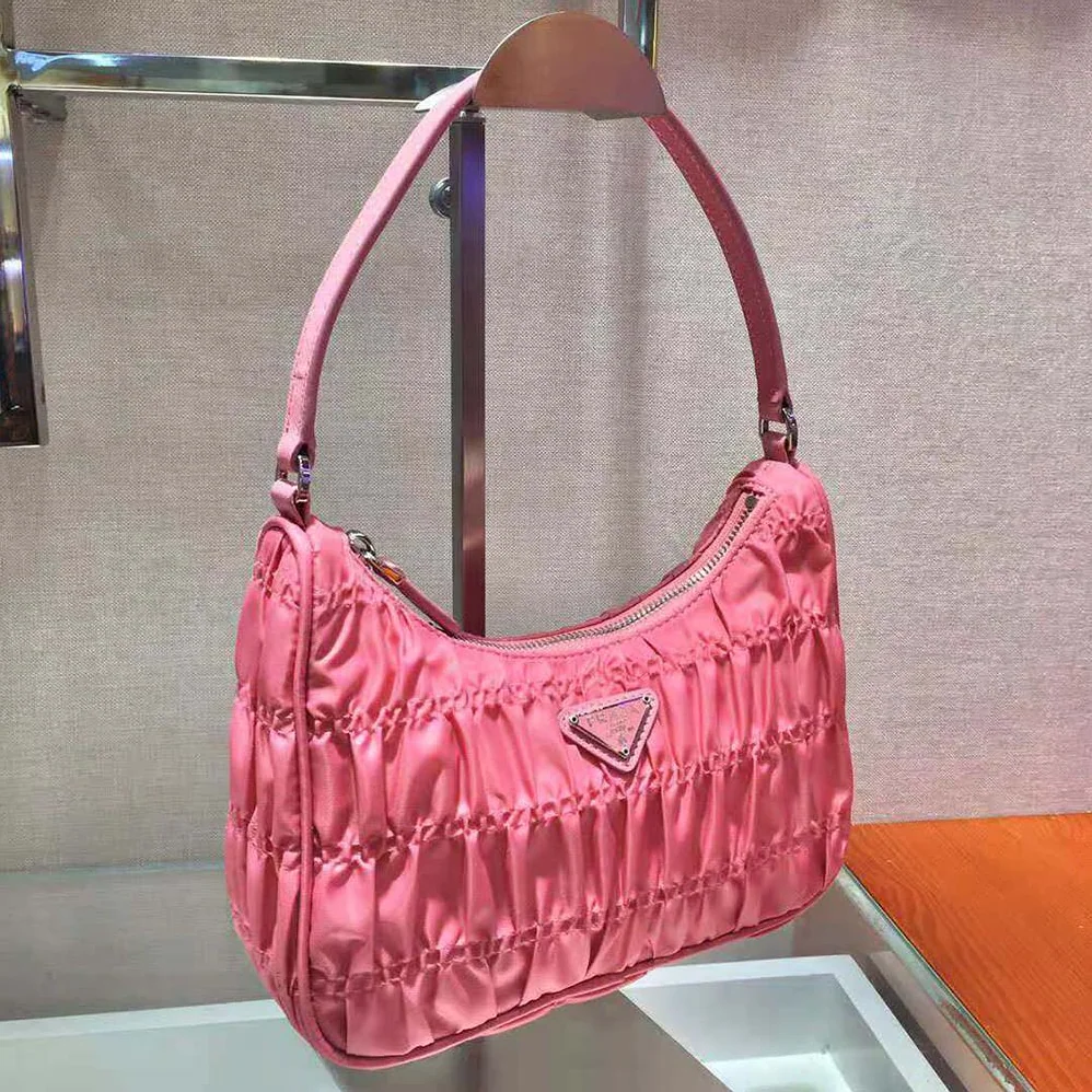 Prada Nylon and Saffiano Leather Mini Bag for Women in Pink