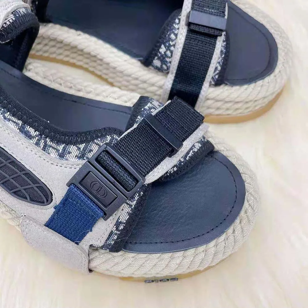 Dior Atlas Sandal Beige and Black Dior Oblique Jacquard with Beige Suede for Men Dior Atlas Sandal Beige and Black Dior Oblique Jacquard with Beige Suede for Men