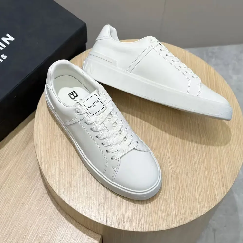 Balmain B Court Trainers in Calfskin for Unisex in White