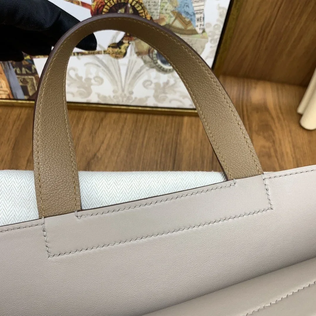 Hermes Halzan 31 Brown, Silver Toned Hardware Bag Hermes Halzan 31 Brown, Silver Toned Hardware Bag