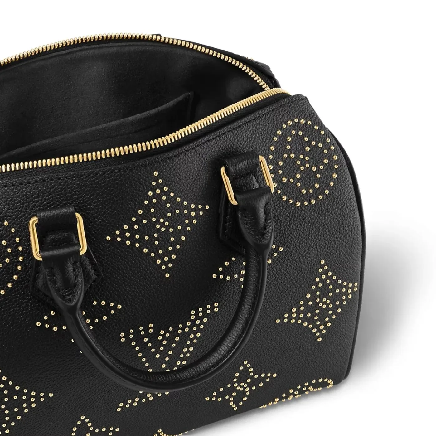 Louis Vuitton Speedy Bandouliere 25 Top Handle Bag in Black Gold Hardware Louis Vuitton Speedy Bandouliere 25 Top Handle Bag in Black Gold Hardware