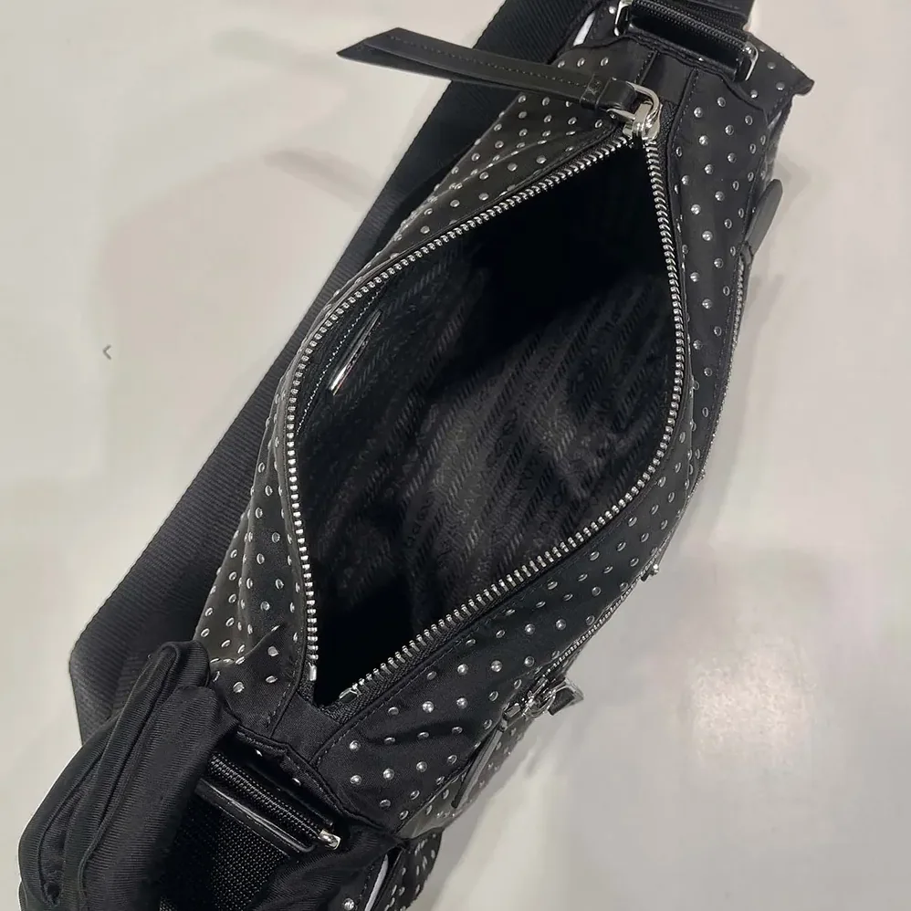 Prada Re for Women in Nylon Bag with Studs Prada Re for Women in Nylon Bag with Studs