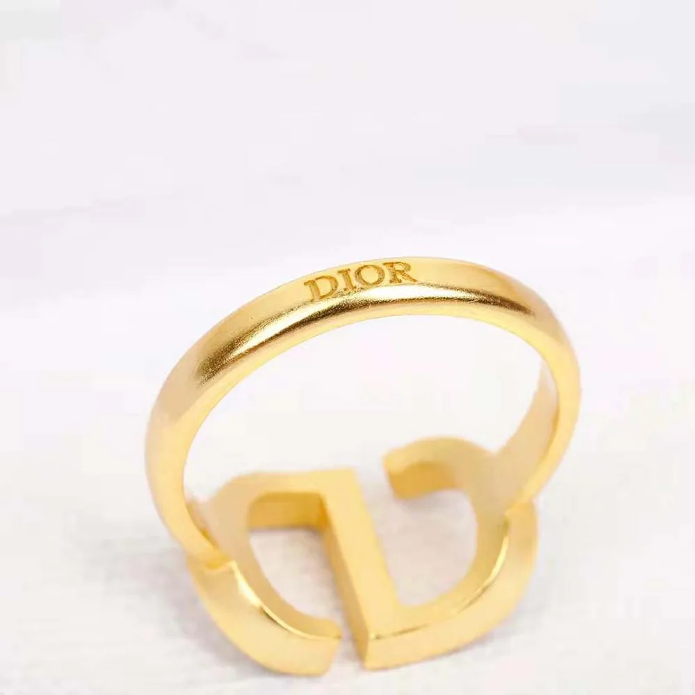Dior Petit CD Ring Gold-Finish Metal and Black Lacquer for Women Dior Petit CD Ring Gold-Finish Metal and Black Lacquer for Women