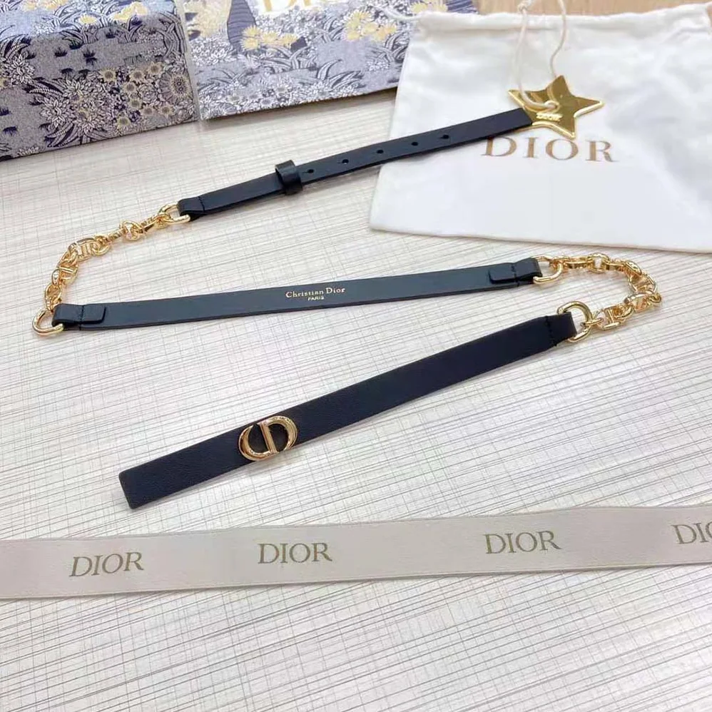 Dior Caro Belt Black Smooth Calfskin with Shiny Gold-Finish Metal 15 MM for Women Dior Caro Belt Black Smooth Calfskin with Shiny Gold-Finish Metal 15 MM for Women