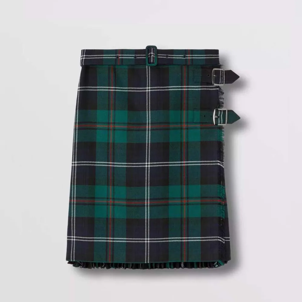 Burberry Pleated Panel Check Wool Belted Kilt for Women Burberry Pleated Panel Check Wool Belted Kilt for Women