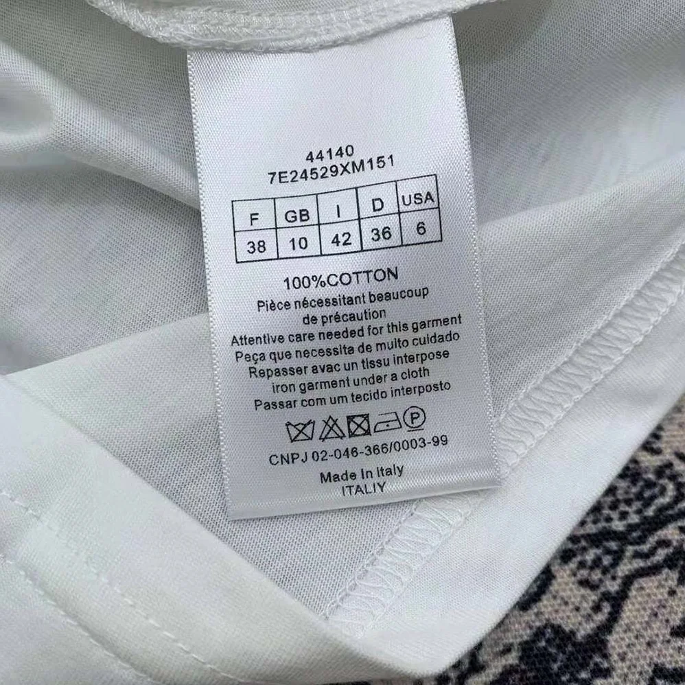 Dior T-shirt Ecru Cotton Jersey and Linen with Dior Jardin Magique Motif for Women
