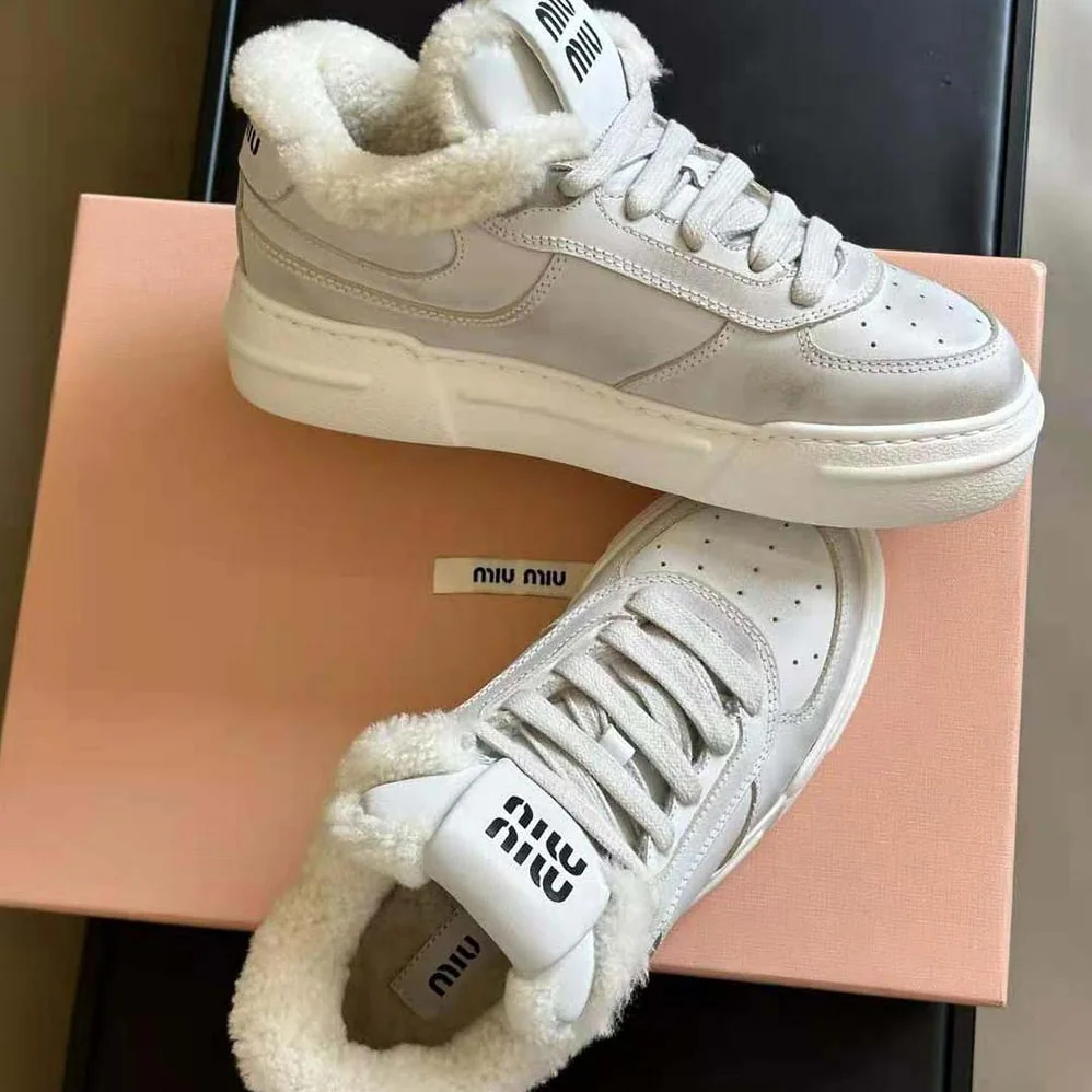 Miu Miu Bleached Leather Sneakers in EVA Sole with Logo for Women Miu Miu Bleached Leather Sneakers in EVA Sole with Logo for Women